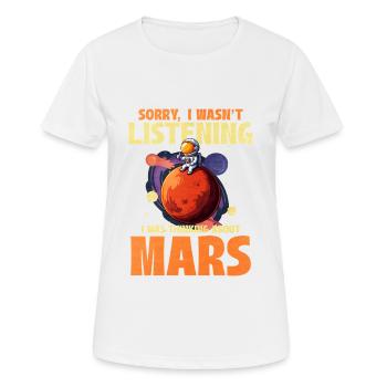 Mars - Frauen T-Shirt atmungsaktiv - Weiß - Vorne - AI Model Female 172 dark (172cm)