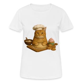 Cuisson pour chats - T-shirt respirant Femme - blanc - Devant - AI Model Female 172 dark (172cm)
