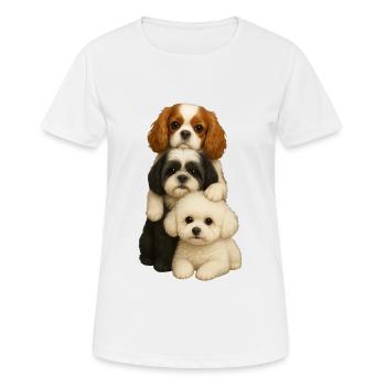Chien Chiens Chiens mignons - T-shirt respirant Femme - blanc - Devant - AI Model Female 172 dark (172cm)