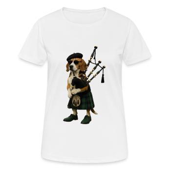 Beagle Dudelsack - Frauen T-Shirt atmungsaktiv - Weiß - Vorne - AI Model Female 172 dark (172cm)