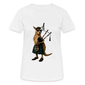 Känguru Dudelsack - Frauen T-Shirt atmungsaktiv - Weiß - Vorne - AI Model Female 172 dark (172cm)