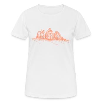 Trois sommets dans le Tyrol du Sud - T-shirt respirant Femme - blanc - Devant - AI Model Female 172 dark (172cm)