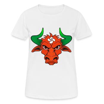 taureau basque - T-shirt respirant Femme - blanc - Devant - AI Model Female 172 dark (172cm)
