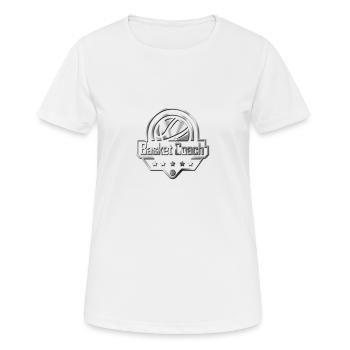 BASKET COACH Metallic logo design - Women's Breathable T-Shirt - white - Front - AI Model Female 172 dark (172cm)