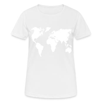 Weltkarte - Frauen T-Shirt atmungsaktiv - Weiß - Vorne - AI Model Female 172 dark (172cm)