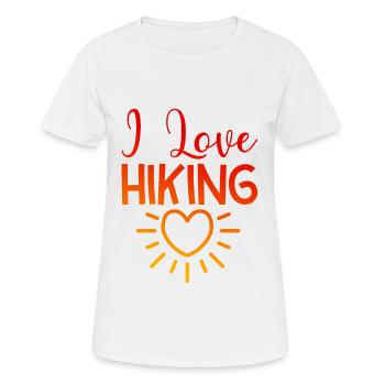Ich liebe Hiking - Frauen T-Shirt atmungsaktiv - Weiß - Vorne - AI Model Female 172 dark (172cm)
