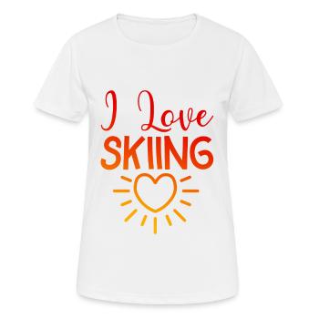 J’adore skier - T-shirt respirant Femme - blanc - Devant - AI Model Female 172 dark (172cm)