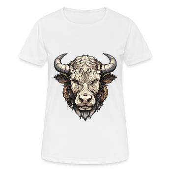 Taureau Portrait Taureau - T-shirt respirant Femme - blanc - Devant - AI Model Female 172 dark (172cm)
