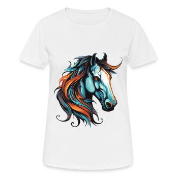 Pferd Portrait - Frauen T-Shirt atmungsaktiv - Weiß - Vorne - AI Model Female 172 dark (172cm)