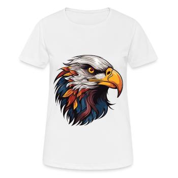 Adler Portrait - Frauen T-Shirt atmungsaktiv - Weiß - Vorne - AI Model Female 172 dark (172cm)