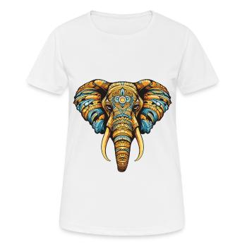 Portrait d’éléphant - T-shirt respirant Femme - blanc - Devant - AI Model Female 172 dark (172cm)