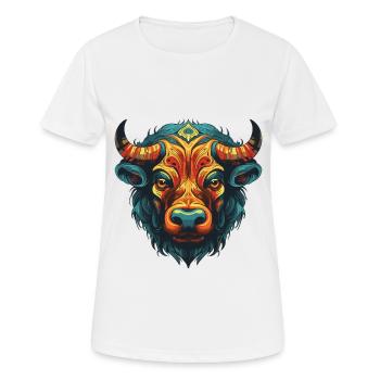 Taureau Portrait Taureau - T-shirt respirant Femme - blanc - Devant - AI Model Female 172 dark (172cm)