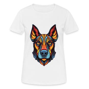 Portrait de chien doberman - T-shirt respirant Femme - blanc - Devant - AI Model Female 172 dark (172cm)