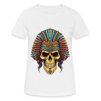 Pharao Totenkopf - Frauen T-Shirt atmungsaktiv - Weiß - Vorne - AI Model Female 172 dark (172cm)