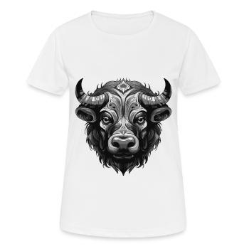 Taureau Portrait Taureau - T-shirt respirant Femme - blanc - Devant - AI Model Female 172 dark (172cm)