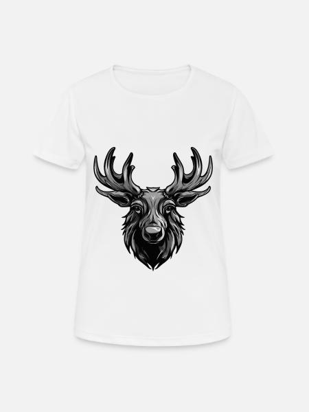Moose Portrait - Women's Breathable T-Shirt - white