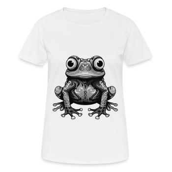 Frosch Portrait - Frauen T-Shirt atmungsaktiv - Weiß - Vorne - AI Model Female 172 dark (172cm)