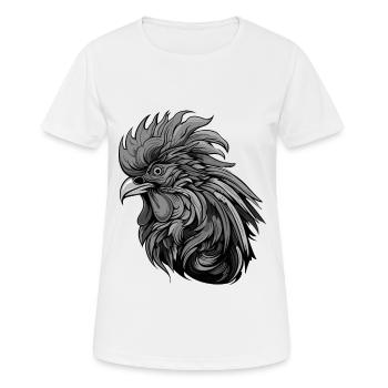 Hahn Portrait - Frauen T-Shirt atmungsaktiv - Weiß - Vorne - AI Model Female 172 dark (172cm)