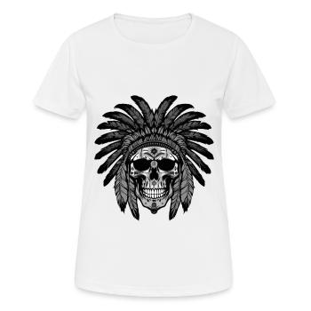Apache Skull Indian Chief - Women's Breathable T-Shirt - white - Front - AI Model Female 172 dark (172cm)