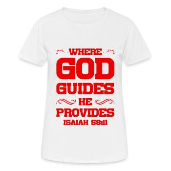 God directs the Bible - Women's Breathable T-Shirt - white - Front - AI Model Female 172 dark (172cm)
