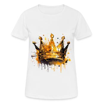 Symbole de la couronne Or - T-shirt respirant Femme - blanc - Devant - AI Model Female 172 dark (172cm)