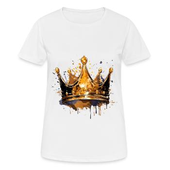 Symbole de la couronne Or - T-shirt respirant Femme - blanc - Devant - AI Model Female 172 dark (172cm)