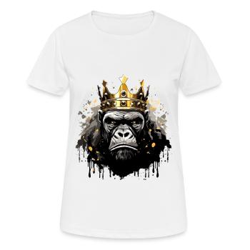 Gorilla Portait Head Crown - Women's Breathable T-Shirt - white - Front - AI Model Female 172 dark (172cm)