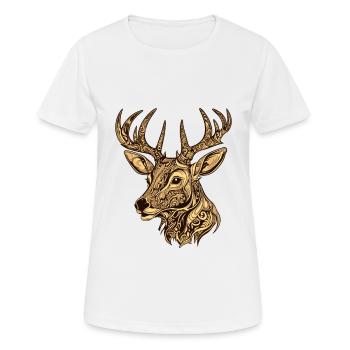 Deer Head Animal - Women's Breathable T-Shirt - white - Front - AI Model Female 172 dark (172cm)