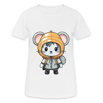 Maus Winter Comic - Frauen T-Shirt atmungsaktiv - Weiß - Vorne - AI Model Female 172 dark (172cm)