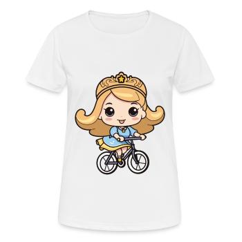 Fahrrad Mädchen Comic - Frauen T-Shirt atmungsaktiv - Weiß - Vorne - AI Model Female 172 dark (172cm)