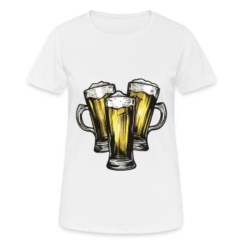 Beer Booze Drinking - Women's Breathable T-Shirt - white - Front - AI Model Female 172 dark (172cm)