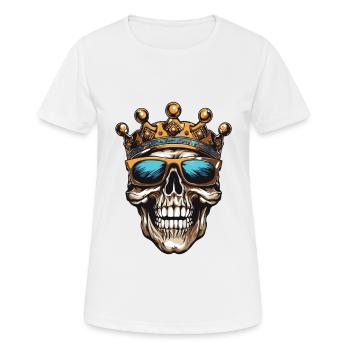 King Skull Party Crown - Women's Breathable T-Shirt - white - Front - AI Model Female 172 dark (172cm)