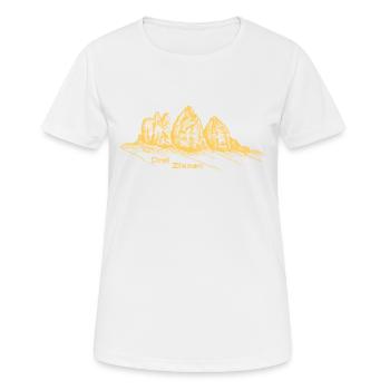 Trois sommets dans les Dolomites - T-shirt respirant Femme - blanc - Devant - AI Model Female 172 dark (172cm)