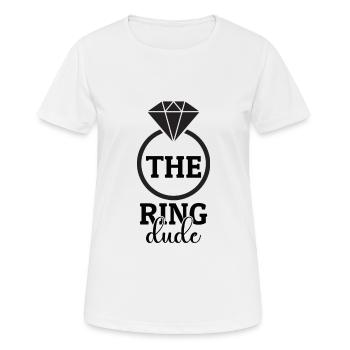 Ring Dude Ring Bearer Wedding Wedding Wedding Ring - Women's Breathable T-Shirt - white - Front - AI Model Female 172 dark (172cm)