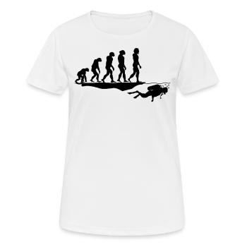 Taucher tauchen Evolution - Frauen T-Shirt atmungsaktiv - Weiß - Vorne - AI Model Female 172 dark (172cm)