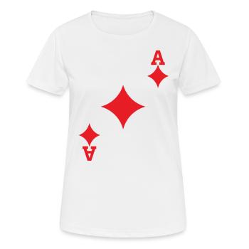 Costume de jeu de cartes Ace of Spades Poker - T-shirt respirant Femme - blanc - Devant - AI Model Female 172 dark (172cm)