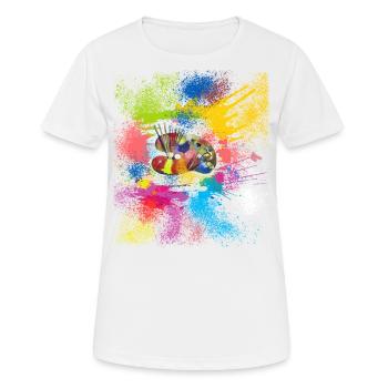 Die Kunst des Malens - Frauen T-Shirt atmungsaktiv - Weiß - Vorne - AI Model Female 172 dark (172cm)