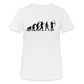 Frauen Bogenschießen Evolution Pfeil - Frauen T-Shirt atmungsaktiv - Weiß - Vorne - AI Model Female 172 dark (172cm)