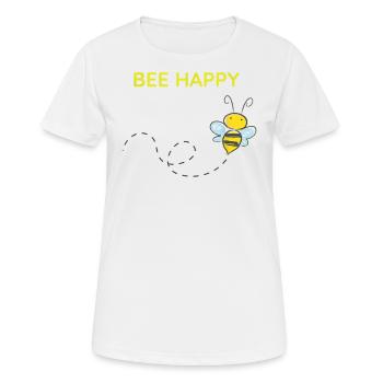 Bee Happy - Frauen T-Shirt atmungsaktiv - Weiß - Vorne - AI Model Female 172 dark (172cm)