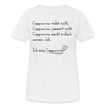 Ich mag Cappuccino - Frauen T-Shirt atmungsaktiv - Weiß - Vorne - AI Model Female 172 dark (172cm)