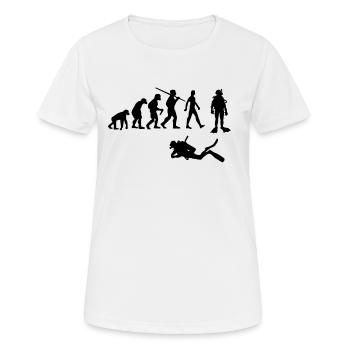 Taucher Evolution Taucherin - Frauen T-Shirt atmungsaktiv - Weiß - Vorne - AI Model Female 172 dark (172cm)