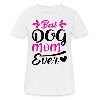 Meilleure maman de chien de tous les temps - T-shirt respirant Femme - blanc - Devant - AI Model Female 172 dark (172cm)