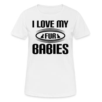 J’adore mes bébés en fourrure - T-shirt respirant Femme - blanc - Devant - AI Model Female 172 dark (172cm)
