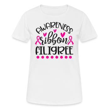 Sensibilisierungsschleife - Frauen T-Shirt atmungsaktiv - Weiß - Vorne - AI Model Female 172 dark (172cm)