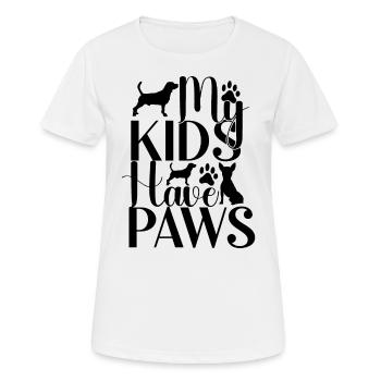 My children have paws - Women's Breathable T-Shirt - white - Front - AI Model Female 172 dark (172cm)