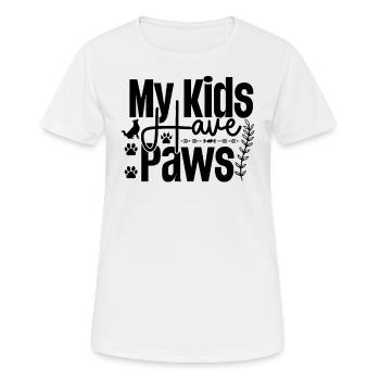 My children have paws - Women's Breathable T-Shirt - white - Front - AI Model Female 172 dark (172cm)