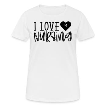 Ich liebe Krankenpflege - Frauen T-Shirt atmungsaktiv - Weiß - Vorne - AI Model Female 172 dark (172cm)