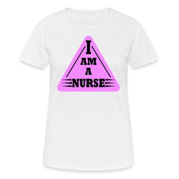 Ich bin eine Krankenschwester - Frauen T-Shirt atmungsaktiv - Weiß - Vorne - AI Model Female 172 dark (172cm)