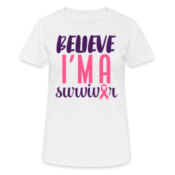 Croyez que je suis un survivant - T-shirt respirant Femme - blanc - Devant - AI Model Female 172 dark (172cm)