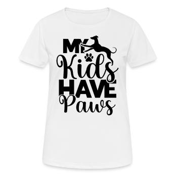 My children have paws - Women's Breathable T-Shirt - white - Front - AI Model Female 172 dark (172cm)